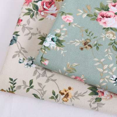 hot sale plain canvas floral printed 100% cotton fabric to make bags