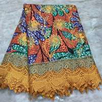 Nigerian Ankara Fabrics With Embroidered Lace Fabric African Wax Fabric Cotton